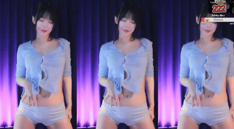 속바지 같은 핫팬츠 입고 야무지게 털어주는 BJ 하루